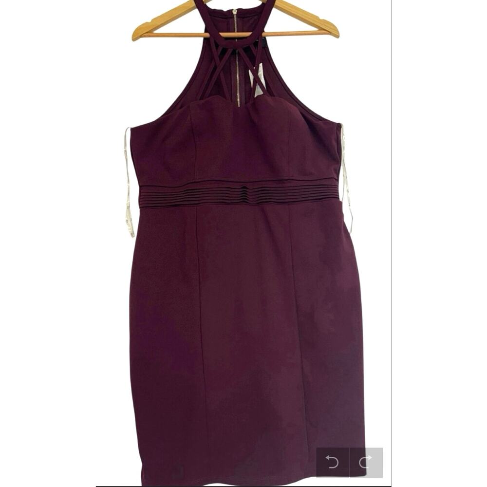 New Iris Los Angeles Burgundy Dress womens 3X Back Zipper Sleeveless Party Dress